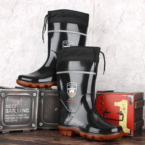 Botas de Lluvia Negras con Suela de Cuero Vacuno, Resistentes a Productos Químicos, Aceite y Deslizamientos, de Tacón Bajo, Color Sólido, Protección para los Pies - Product Image 2