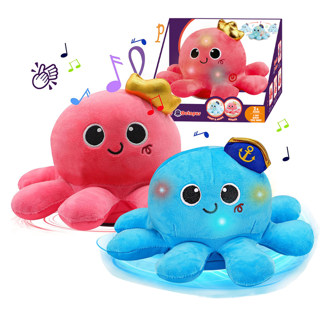 Voice Control Gyrate Plush Octopus Musical Toy Electronic Baby Crawling Tummy Time Toy
