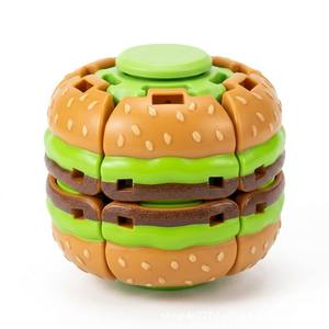 Burger Fidget Spinner 3-in-1 Burger Fidget Toy 3D Burger Vorm Magische Kubus Bal Stille Fidget Spinner voor het verlichten van werkstress - Product Image 1