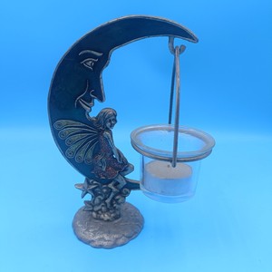 Portavelas con forma de luna, acabado antiguo, diseño de hadas, decoración para el hogar, artículo decorativo para uso en interiores. - Product Image 2