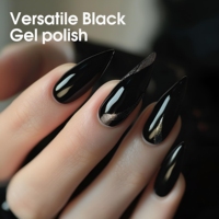 Gel de couleur noir sans Hema en marque propre, 15 ml, gel UV à faire tremper, gel noir super pigmenté pour la décoration des ongles, manucure française