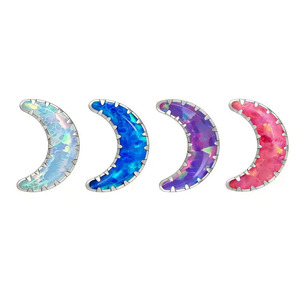 Piercing Labret in Titanio ASTM F136 con Opale Pavé, per Labbra/Orecchio/Trago/<span class=keywords><strong>Helix</strong></span>, Placcato <span class=keywords><strong>Argento</strong></span>/Oro, Classico per Bambini - Product Image 1