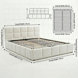 Lit modulaire de style Wabi Sabi, en contreplaqué de 1,2 cm, en larch, support solide, garantie de 5 ans, qualité d'usine, lit rembourré - Product Image 6