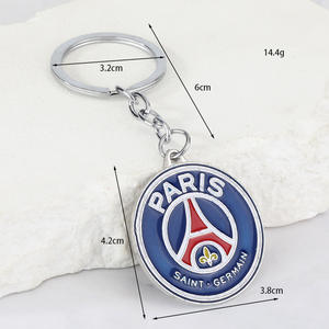 Football Team Logo Zinc Alloy Keychain for Champions League Fans Peripheral <strong>Bag</strong> Hanging Key Ring Chain Jewelry - Product Image 4