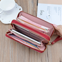 Dompet Wanita Kulit PU Lipat Ganda Cetak Kustom Tren Terbaru 2026 Qualisub Sublimasi dengan Ritsleting