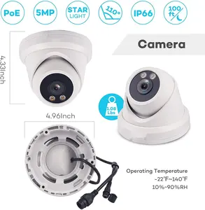 Plug And Play With Hik Poe Nvr 2.8-8mm 3X Motorized Zoom Lens 5MP/6MP 24 Hours Colorvu POE Turret Ip Camera