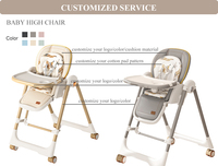 Chaise haute bébé 3 en 1 avec siège balançoire et roulettes, chaise d'alimentation de luxe pour nourrissons et tout-petits