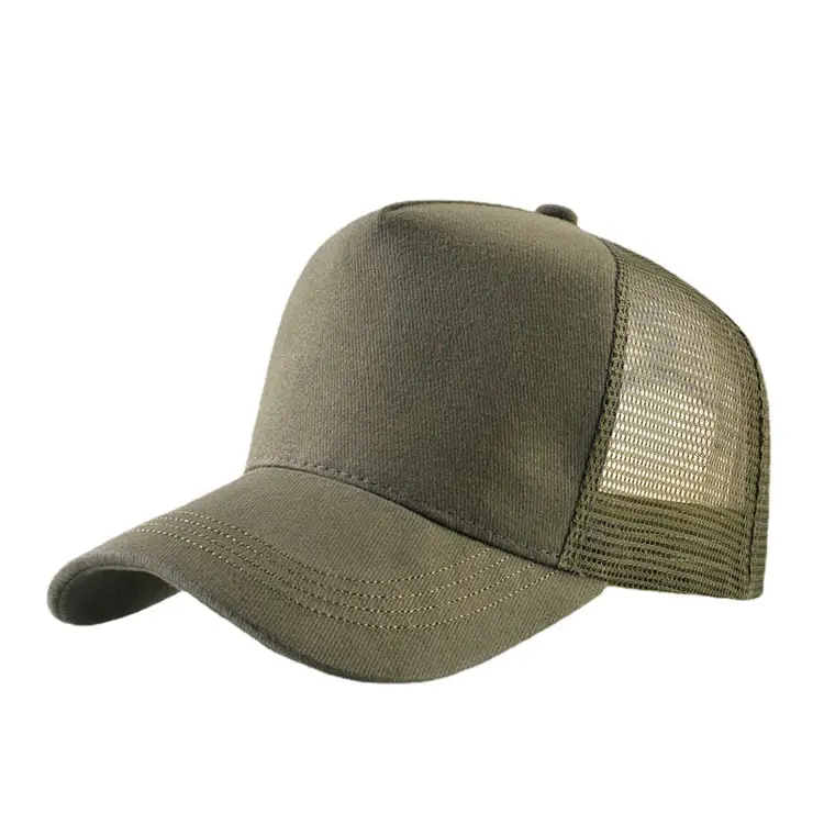 Cappelli a rete personalizzati in camoscio di cotone scamosciato Unisex a 5 pannelli in tinta unita con Patch ricamate 3d