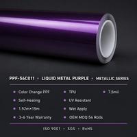 Film de protection PPF auto-cicatrisant, résistant aux UV, hydrophobe, anti-jaunissement, couleur métallique liquide violette nacrée pour le style automobile