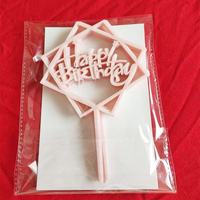 Lot de 10 décorations de gâteau en acrylique faites à la main, écologiques, avec des lettres en paillettes dorées et des étoiles pour un joyeux anniversaire
