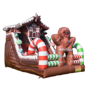 Château gonflable à thème biscuits, favori des enfants, avec toboggan inclus, taille personnalisable. - Product Image 1