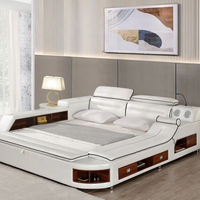 Chambre à coucher moderne lit multifonctionnel avec massage lit double design avec rangement