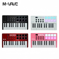 Clavier MIDI professionnel M-VAVE SMK-25 avec 8 pads de batterie rétroéclairés pour la production musicale intégré au clavier