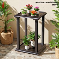 Support à fleurs en résine de style rétro pour balcon et salon, table d'appoint carrée, jardinière sur pied modèle SFHJ28