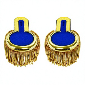 Epaulette Británico Dorado Cosido con Flecos y Estrellas para Hombro de Regimiento - Product Image 1