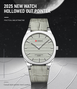 Montre à quartz CURREN 8480 pour homme, design minimaliste sans aiguille des secondes, bracelet en cuir léger et élégant - Product Image 6