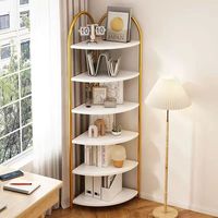 Weiß und Gold Eck regal Moderne Wide Open Display Dreieck Lagerung für Wohnzimmer Waschraum Abtropffläche Lagerung Trocken gestell