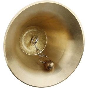 פעמון יד מנחושת עם ידית עץ איכותית והדפס משי בנושא חג המולד ובודהיזם - Product Image 5