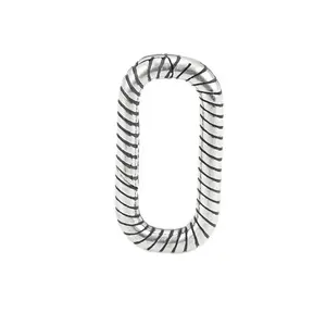 Sterling Silber vergoldet Twist Oval Verschluss Rechteck Link Büroklammer Spring Charm Enhancer Lock für Halskette Schmuck herstellung