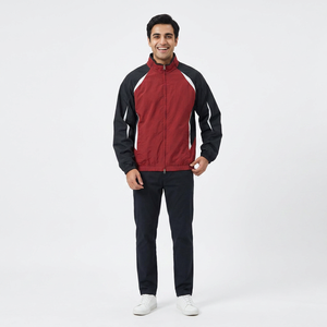 OEM <b>Men's</b> Lightweight Windbreaker <b>Jacket</b> Custom Lining Color Block Breathable Woven Fabric Stand Collar Thin <b>Summer</b> Design - Product Image 1