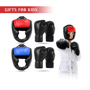 Kit de boxe pour enfants BURAQ MMA SPORTS, gants d'entraînement et sac de frappe lourd, matériau PU écologique pour débutants - Product Image 1