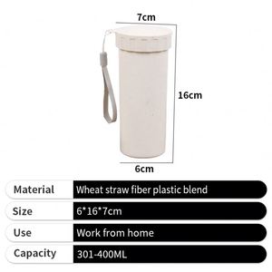 Botella de Agua Personalizada de Plástico de Cuatro Colores con Diseño de Paja de Trigo para Oficina - Product Image 3