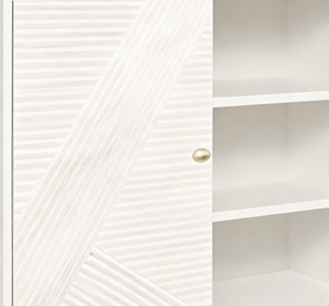 <span class=keywords><strong>Buffet</strong></span> moderne de style nordique, <span class=keywords><strong>blanc</strong></span>, en <span class=keywords><strong>bois</strong></span>, avec porte à motif diagonal, étagères ouvertes, écologique, pour la vie quotidienne - Product Image 2