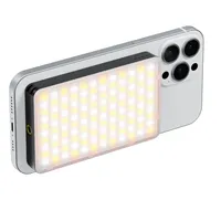 ST-168 Lampe d'appoint magnétique pour téléphone, lumière vidéo LED portable, batterie externe à charge rapide sans fil, éclairage RGB de poche à couleur réglable