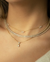 Milskye esprit bijoux de fiançailles pour femmes 925 argent 18k or diamant yard style collier