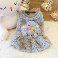 JXANRY Adorable robe d'hiver en coton pour petits chiens et chiots nouveau-nés mignon nœud papillon en peluche Cartoony motif du nouvel an