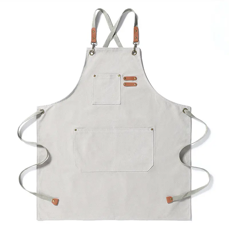 Fashion Hand-Wiping Household Cooking Apron Oil-Proof Waterproof Adult Waist Kitchen Coffee Overalls Cotton Canvas Cowboy Apron