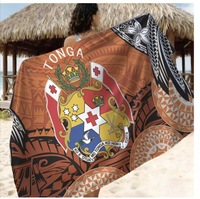 Tissu brocart à motifs floraux peints à la main, style Tonga, du Sud-Occidental Pacifique, en coton et viscose, jupe longue de plage bohème Lavalava