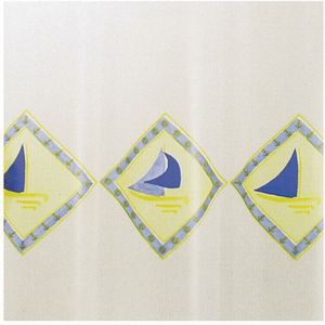 Cortina de ducha de 240 x 200 cm con diseño de velero Orizzonte para baño - Product Image 1