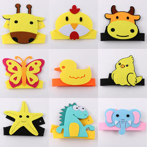 Fascia per capelli in tessuto Non tessuto per capelli con decorazioni animali carini per bambini - Product Image 2