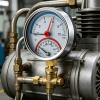 80mm Durable Thermomanometer Pressure & Temperature Analog Combo Gauge Bottom Mount 0-6bar for HVAC Heating Boiler Systems OEM