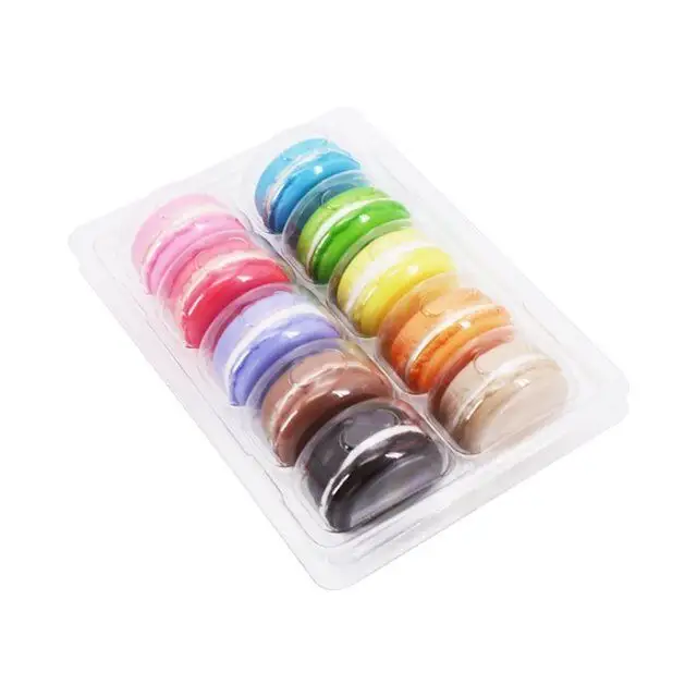 Hot Sales Clear Blister 12 Holes Clamshell Packaging Box Macaron Tray Plastic