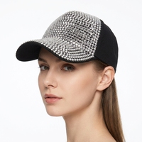 Gorra de béisbol estilo punk de lujo al por mayor, gorra de conductor de camión transpirable de malla con diamantes de imitación brillantes, opciones multicolores para papá