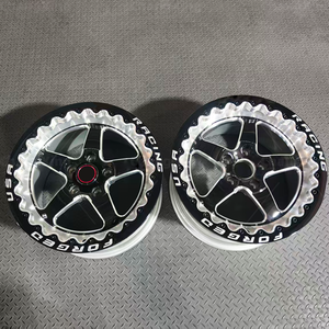 Ruedas de coche de aleación de aluminio forjado de cinco radios, color negro con borde pulido, 17x10J ET52 5x120 CB 66.9 para Chevrolet SS Sedan 2015 - Product Image 6