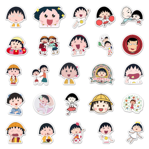 50 cái nhà máy bán hàng trực tiếp dán Anime trang trí máy tính xách tay ván trượt hành lý Nhật Bản Anime Chibi maruko-chan dán - Product Image 4