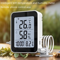OEM ODM Tuya Smart Wi-Fi Termometer Higrometer Rumah Dalam/Luar Ruangan Nirkabel Layar Digital Kontrol Jarak Jauh Melalui Aplikasi Smartphone
