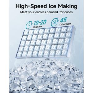 Máquina de Hielo Comercial Euhomey de 100 lb/24 h, de Acero Inoxidable, para Instalar Bajo Mostrador, con Capacidad de Almacenamiento de 33 lb - Product Image 3