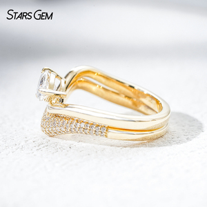 Starsgem IGI certificate 1.0ct Pear Cut Lab Diamond <b>Ring</b> Engagement <b>Wedding</b> Band Pavé <b>Set</b> <b>for</b> <b>Women</b> - Product Image 4