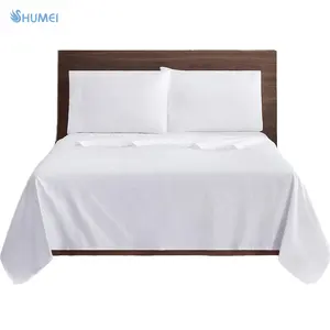 5 Star Hotel Bed Sheet Set White Cotton Satin Stripe Fitted Flat Sheet Duvet Cover Hotel Linen Bedding sets