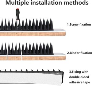Pointes de dissuasion pour oiseaux en plastique Anti Pigeon Pointes de dissuasion pour oiseaux Lutte antiparasitaire pour clôtures et toits extérieurs pour éloigner les oiseaux - Product Image 5