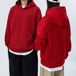 Sweat-shirt ample à capuche 100 % coton avec fermeture éclair, poches, imprimé numérique, respirant, épais, tendance, automne-hiver - Product Image 4