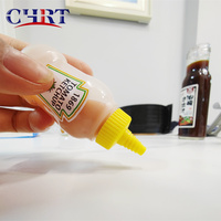 CHRT 25ml Mini Bouteille de Sauce Portable de Voyage pour Ketchup, Tomate, Mayonnaise, Moutarde, Distributeur de Sauce, Petite Bouteille à Presser avec Bouchon à Bec