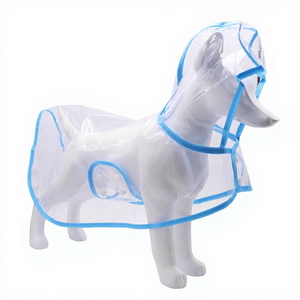 Wholesale Factory Price 100% Transparent Waterproof Eco-Friendly Cute Simple Pet <b>Dog</b> Rain Coat Jacket Hooded Slicker Poncho - Product Image 1