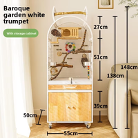 Grande volière en bois de qualité supérieure pour perroquets, cage d'intérieur pour oiseaux avec plateau coulissant et roulettes, décoration d'intérieur