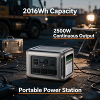 Station d'alimentation portable 2500W, charge rapide USB-C PD 200W, sortie AC double tension, générateur d'énergie solaire