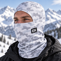 Balaclava Masker Wajah Kain Stretch Cetak Camo Grafis Logo Merk Kustom, Logo Karet Kustom, Masker Ski Anti Angin Unisex